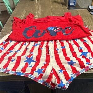 Bobbie Brooks Red and Blue Star Pajama Set